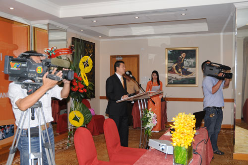 Tổ chức họp báo ra mắt dịch vụ mới cho Tập đoàn GfK Việt Nam tạikhách sạn Caravelle 10
